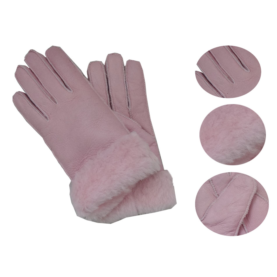High quality pink leather gloves