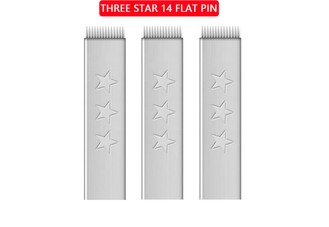 Length 1mm Shading Tattoo Machine Needle Flat For Microblading Shader