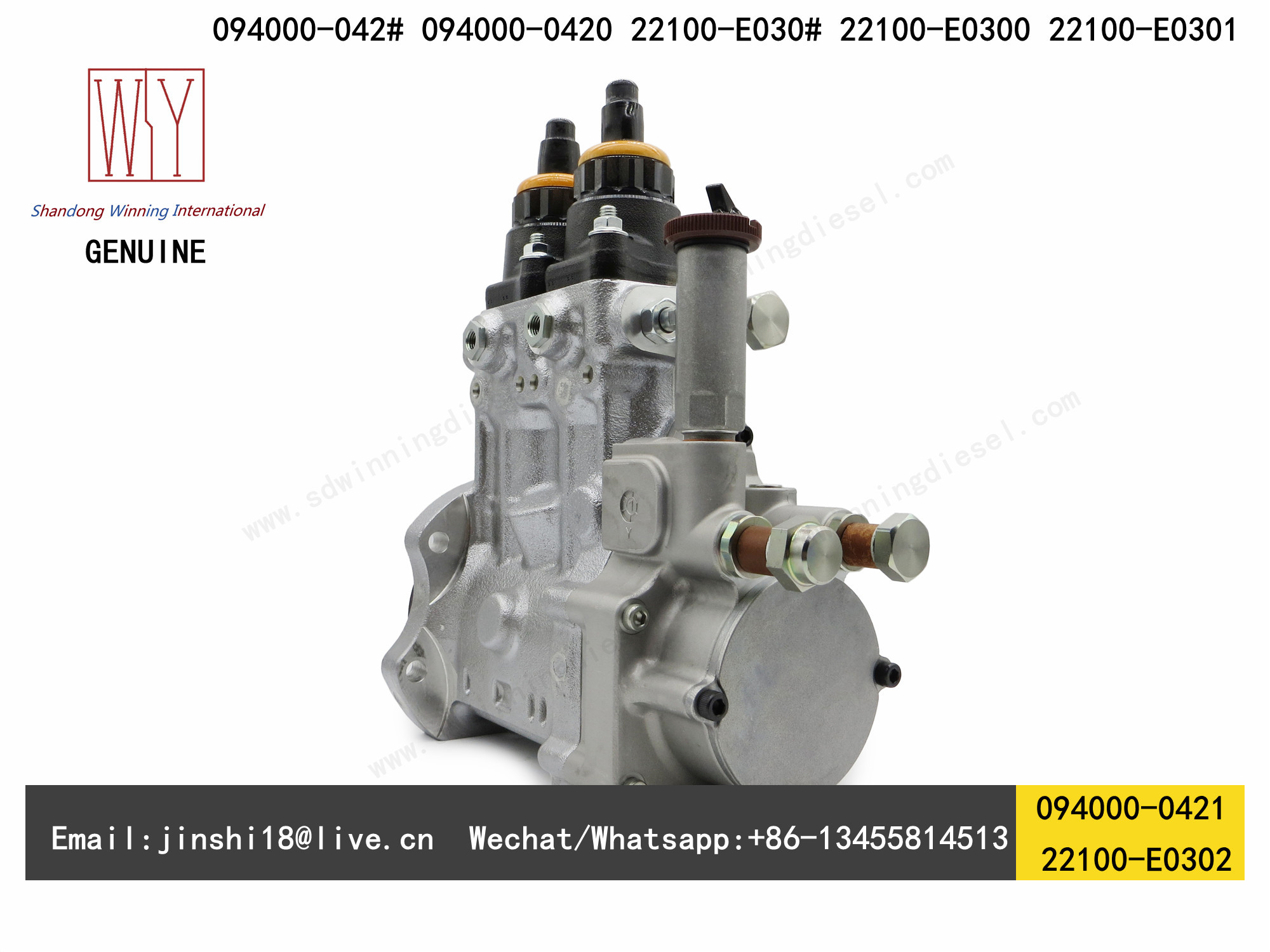 DENSO GENUINE AND NEW DIESEL FUEL PUMP 094000-0420, 094000-0421, 22100-E0300, 22100-E0302 FOR HINO 700 E13C 12.9D ENGINE