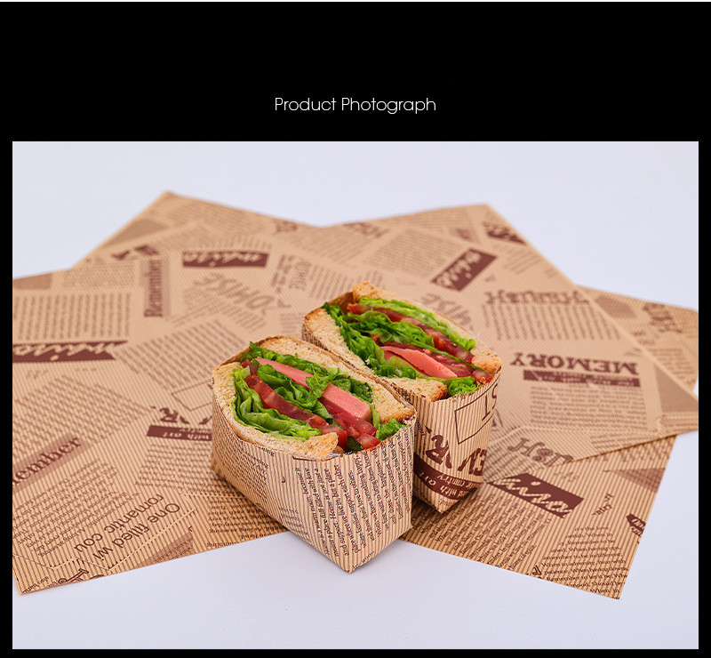 Embossing Recycled Greaseproof Food Wrap Paper Customized