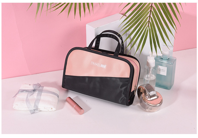 Portable Large Capacity Two Color Cosmetic Travel Makeup Bags