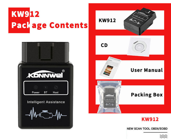 Software Free Bluetooth Auto Diagnostic Tool Case Vgate Icar2 Elm327 3g KONNWEI KW912