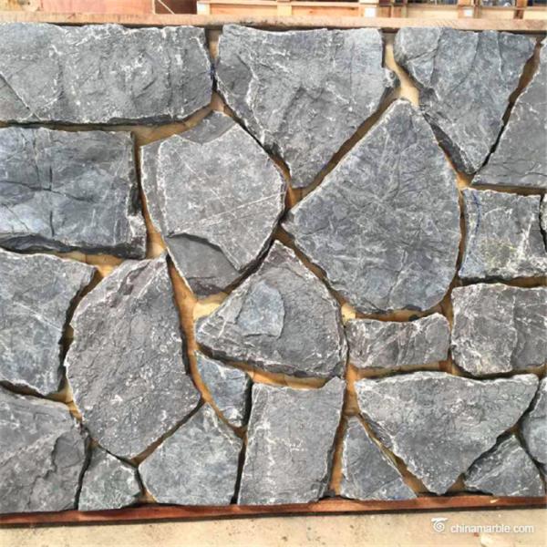 Buy cheap Black Random Loose Limestone Stacked Wall Stone Abrasion Resistance product