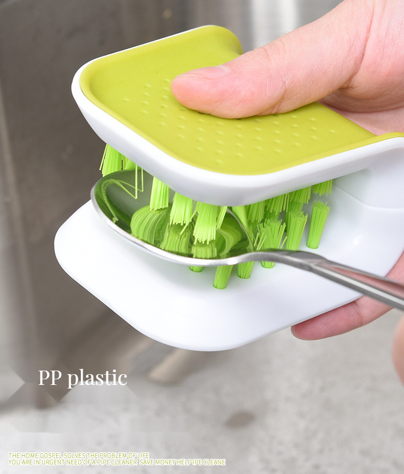 Multi-Functional PP and Nylon Scrub Kitchen Blade Cleaning Brush for Cutlery Cleaning