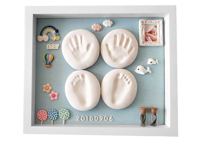 Permanent Baby Keepsake Box Hand And Footprint Frame Diy Baby Hair Souvenir Gift