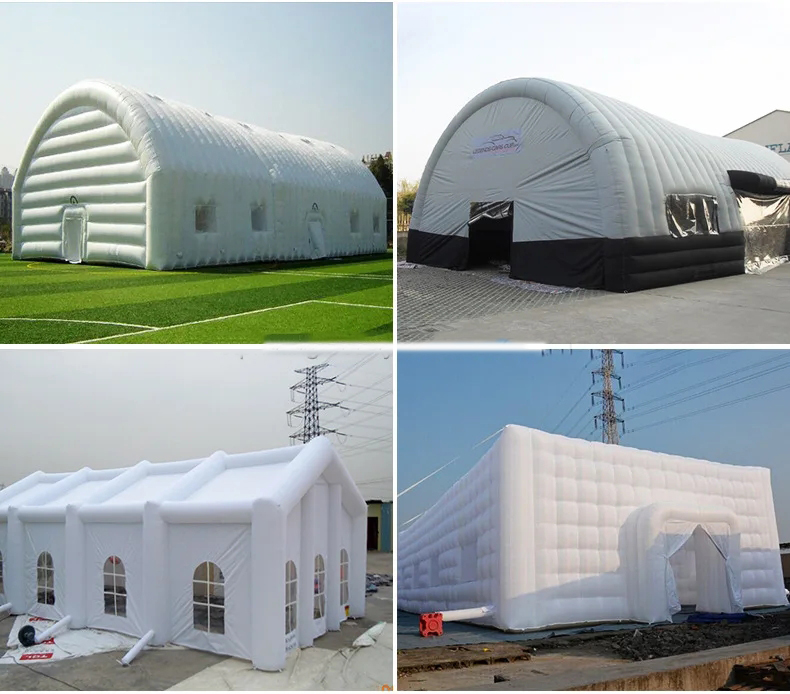 LED Light Inflatable Advertising Balloons Inflatable Air Cube Tent For Rental
