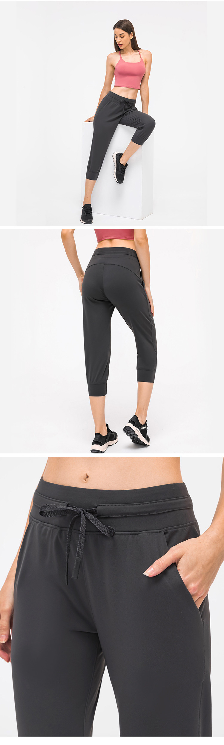 210gsm Women Lounge Wear 3/4 Yoga Pants Workout Sweatpants Yoga Jogger Carpis