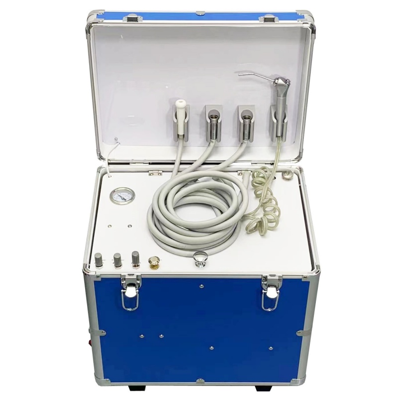 Mini Luggage Design Portable Dental Unit With Air Compresor Portable Air Turbine Unit
