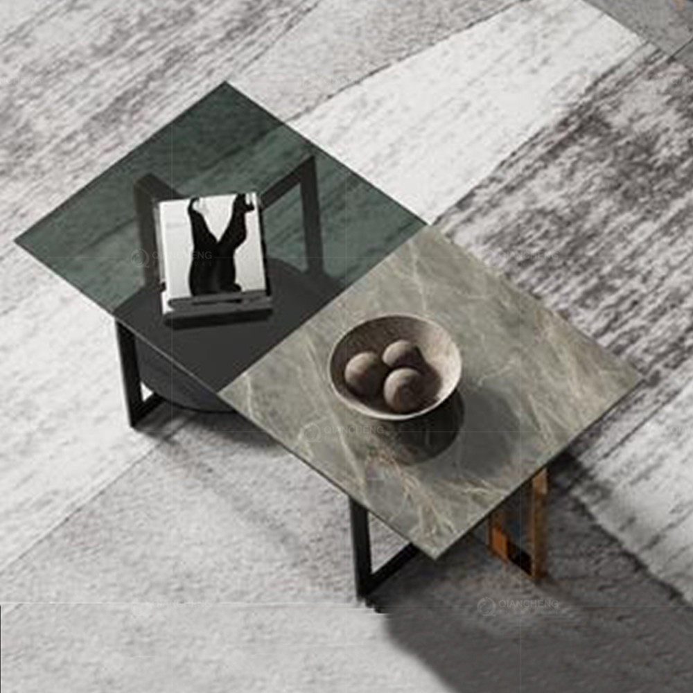0.78Cbm / Set SS Steel Furniture Nordic Coffee Shop Table For Living Room