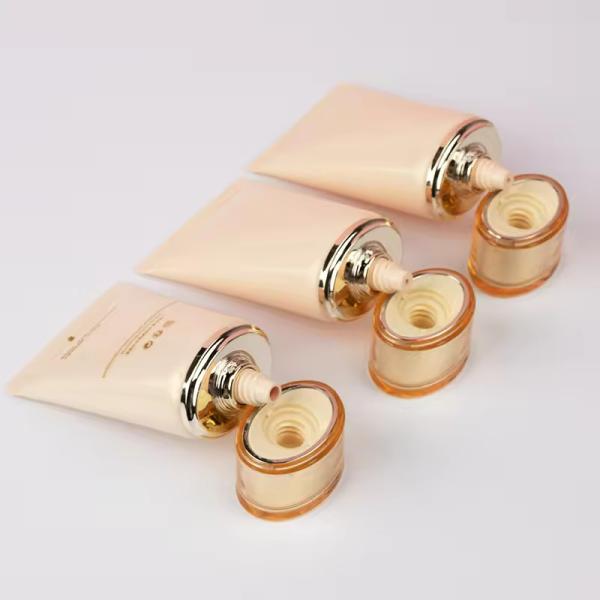 Oval Applicator Tubes Recyclable Flat Cosmetic Tubes Customized For Sunscreen Cream