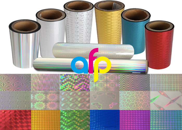 Glossy / Matte Opaque Laser Holographic Film For Paper Bag Metallic Colors