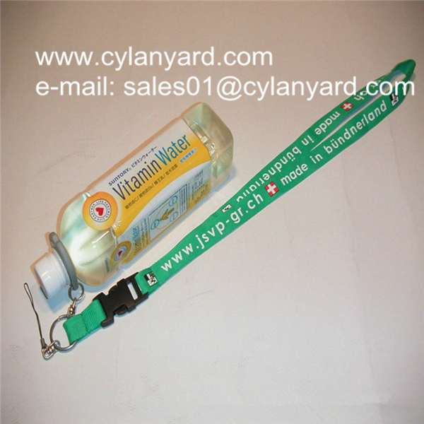 Polyester neck strap with bottle holder
