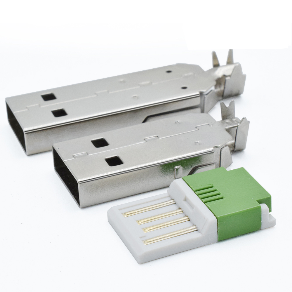 Easy Solder Micro Usb Male Connector , Male Crimp Connector With USB Housing