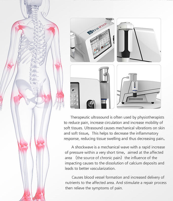 Ultrasound Physiotherapy Shockwave Machine , Air Pressure Shockwave Therapy Machine