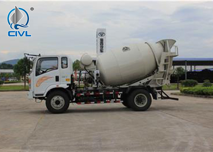 4X2 Light Cement Mixer Truck 4cbm Howo Concrete Mixing Truck 130hp