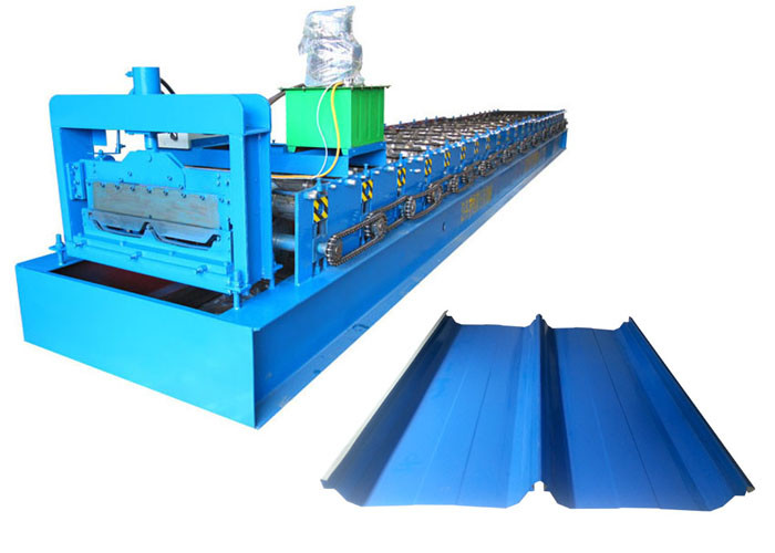 Steel PPGI Roofing Sheet Roll Forming Machine , Strong Frame Standing Seam Roll Former