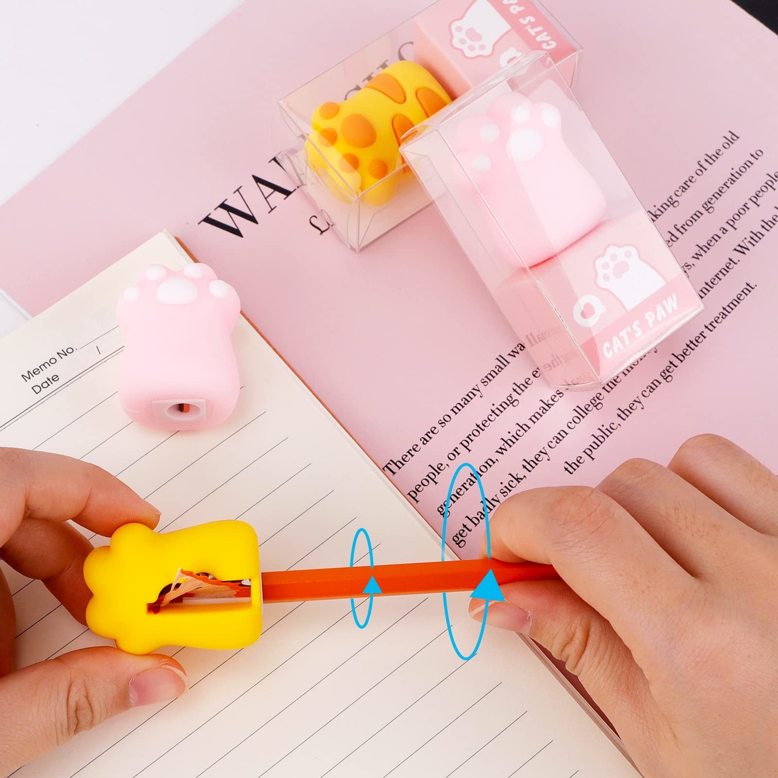 Cat Paw Pencil Sharpener Manual Gift Mini Silicone Stationery For Kids Kawaii School Office Supplies