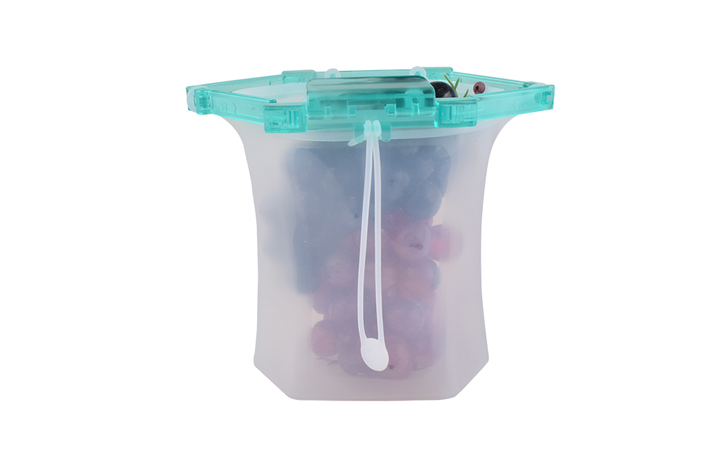 500ml 1000ml Collapsible Silicone Food Storage Bag Silicone Freezer Bags