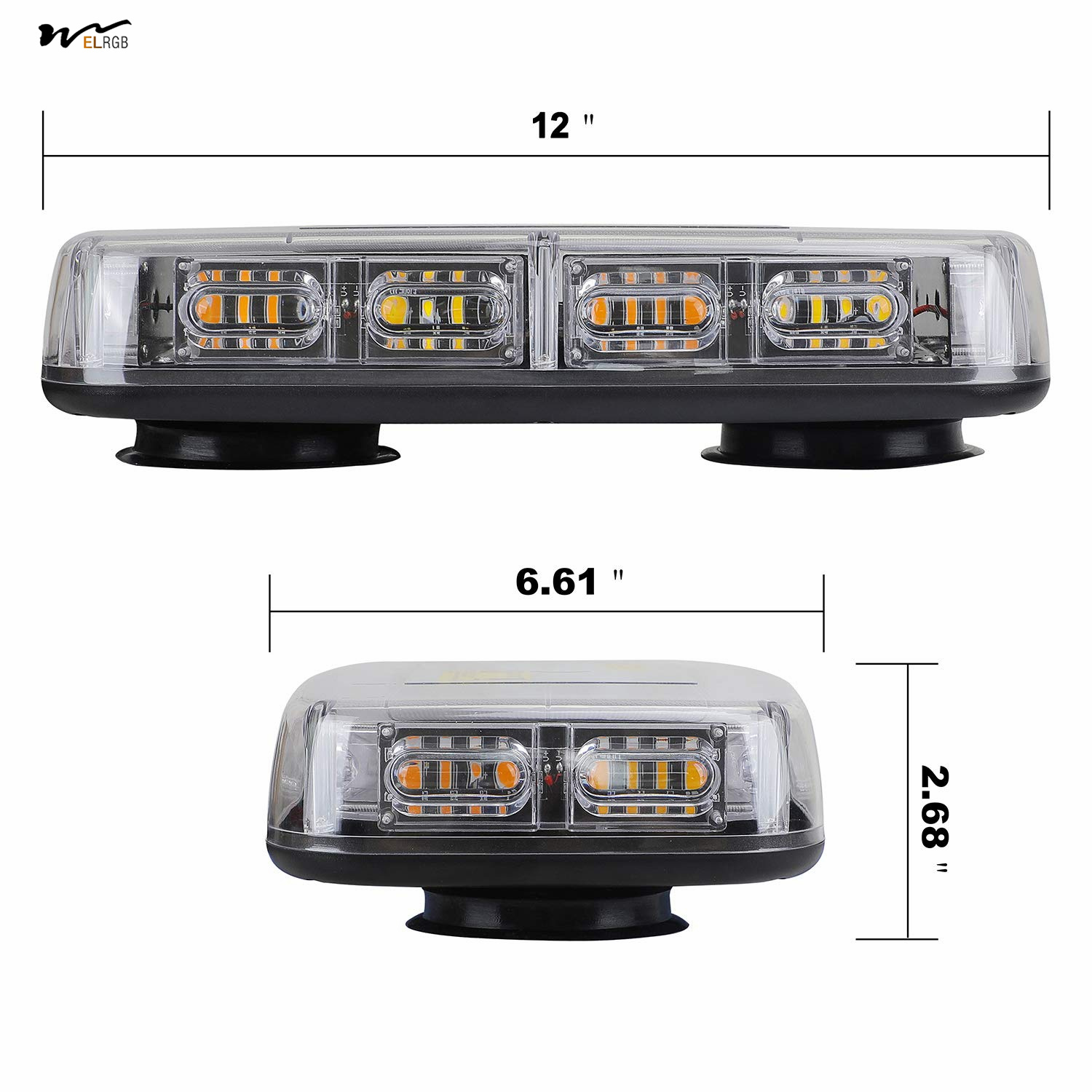 Roof Top 48LED A W High Visibility Emergency Safety Warning LED Mini Strobe Light bar