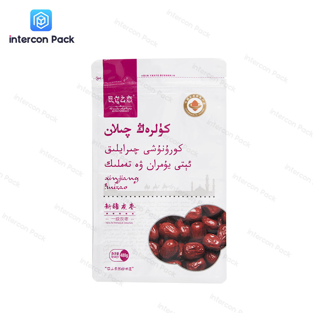 PVC Self Sealing Plastic Bag Custom LOGO Eight Side Sealing Snack Zipper Bag