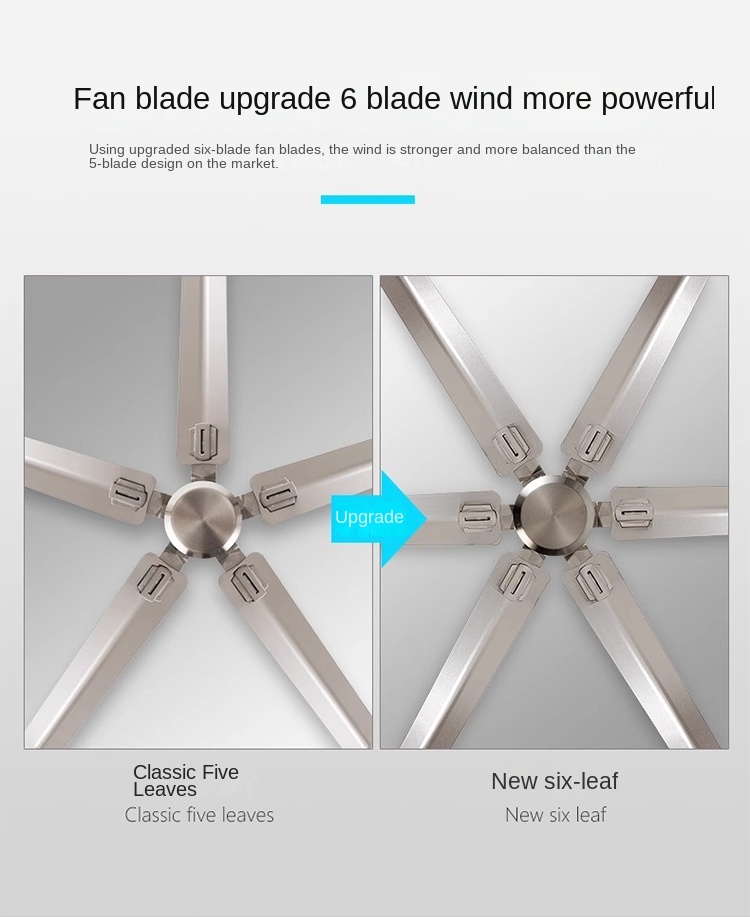 NEW Style 48 52 56 Inches Dc Ac Modern Indoor Energy Efficient Stainless Steel / Wood Blades Ceiling Fan With Led Light