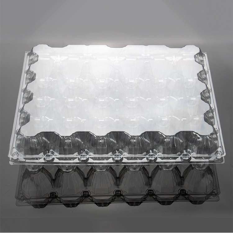 Transparent Plastic Egg Packaging 30 Holes Large Disposable Bulk Plastic Egg Cartons