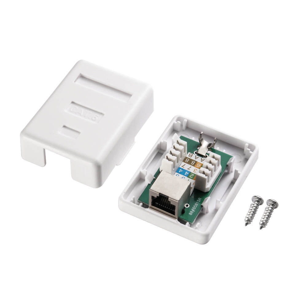Affordable Plastic Cat6 1port FTP RJ45 Surface Mount Box with Inner Conductor Tc