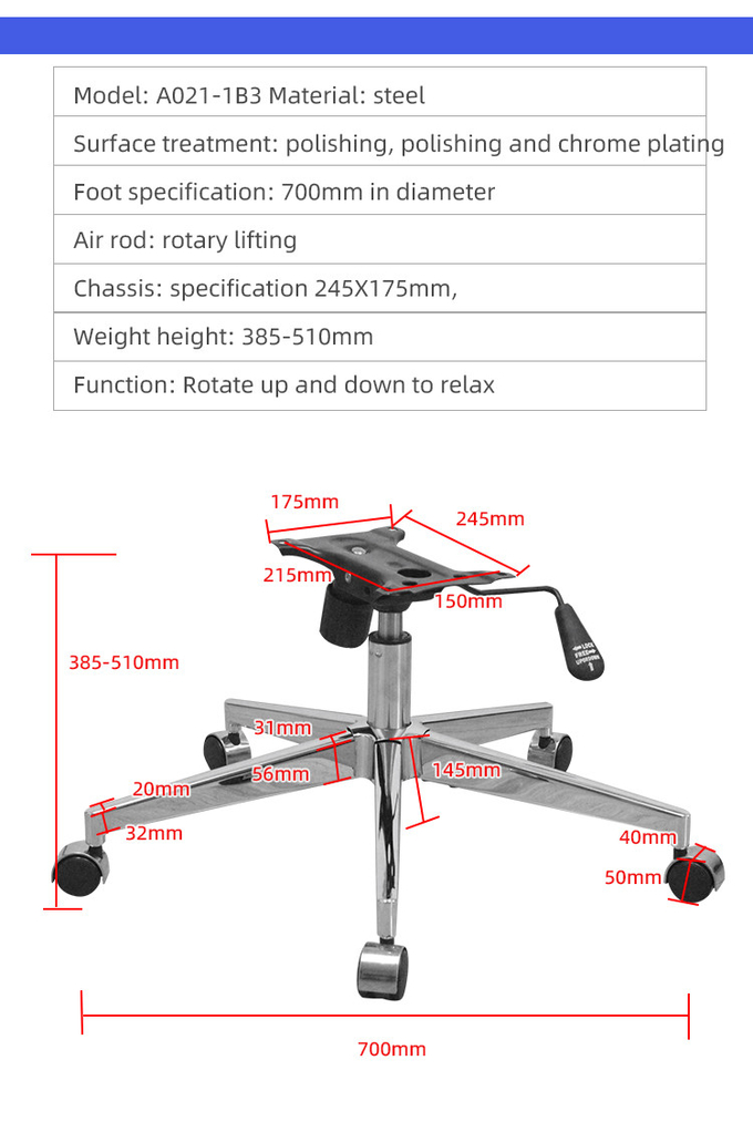 Disassemble Swivel Chair Accessories Chrome / Spray Bifma Test Five Star Foot Base