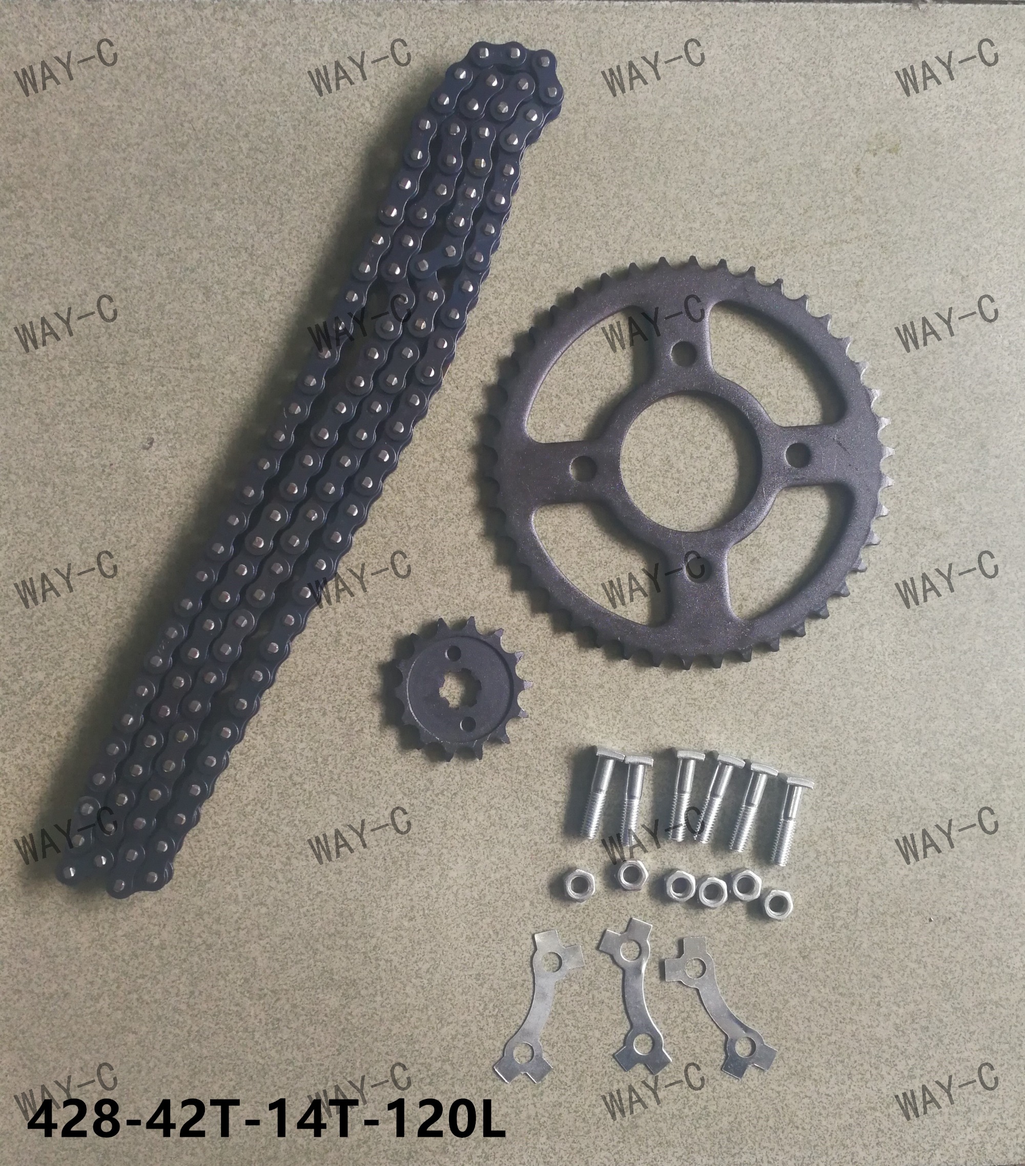 36PF0010 OEM Motorcycle Parts 428 - 120L Sprocket Chain Kit For BAJAJ BOXER BM150