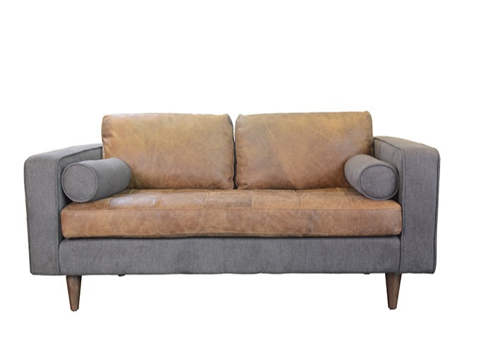 L224cm Three Seater Leather Couch Vintage Leather Sofas For Hotel Office