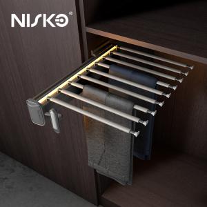 China Aluminum Side Mounted Trousers Rack with Soft Close on sale
