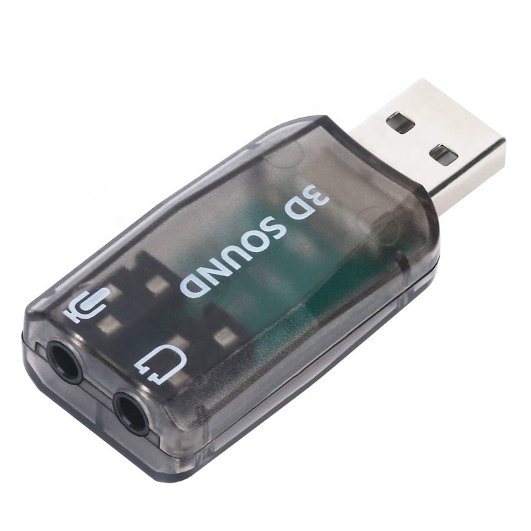 Plug and Play 5.1 External 3D Mic Stereo Studio Audio USB Interface Sound Card Adapter with 3.5mm Headphone
