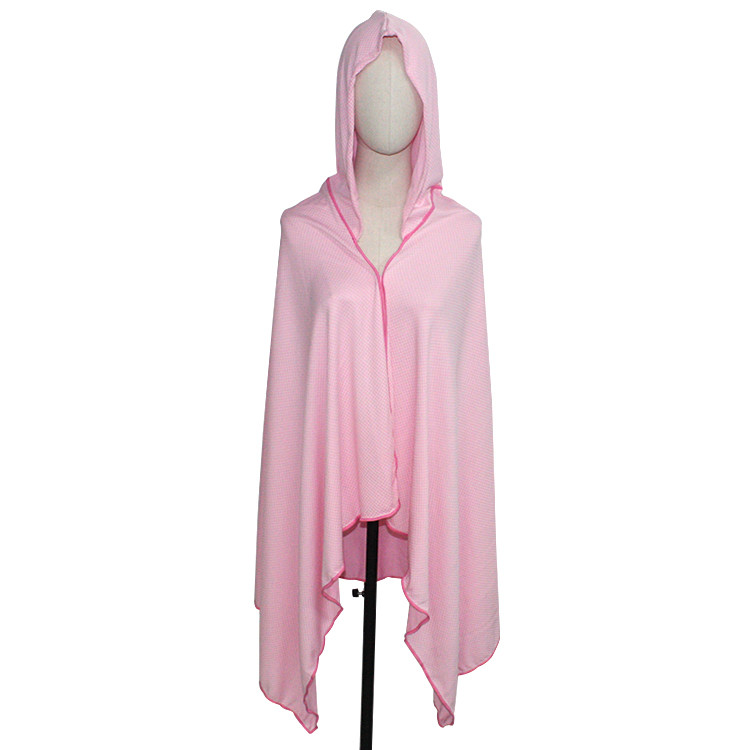 Customized Striped Microfibre Hooded Beach Towel Poncho For Kids