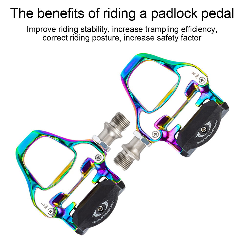 KOOTU Colorful Clipless Pedals Road Bike Pedals SPD Lock Pedals