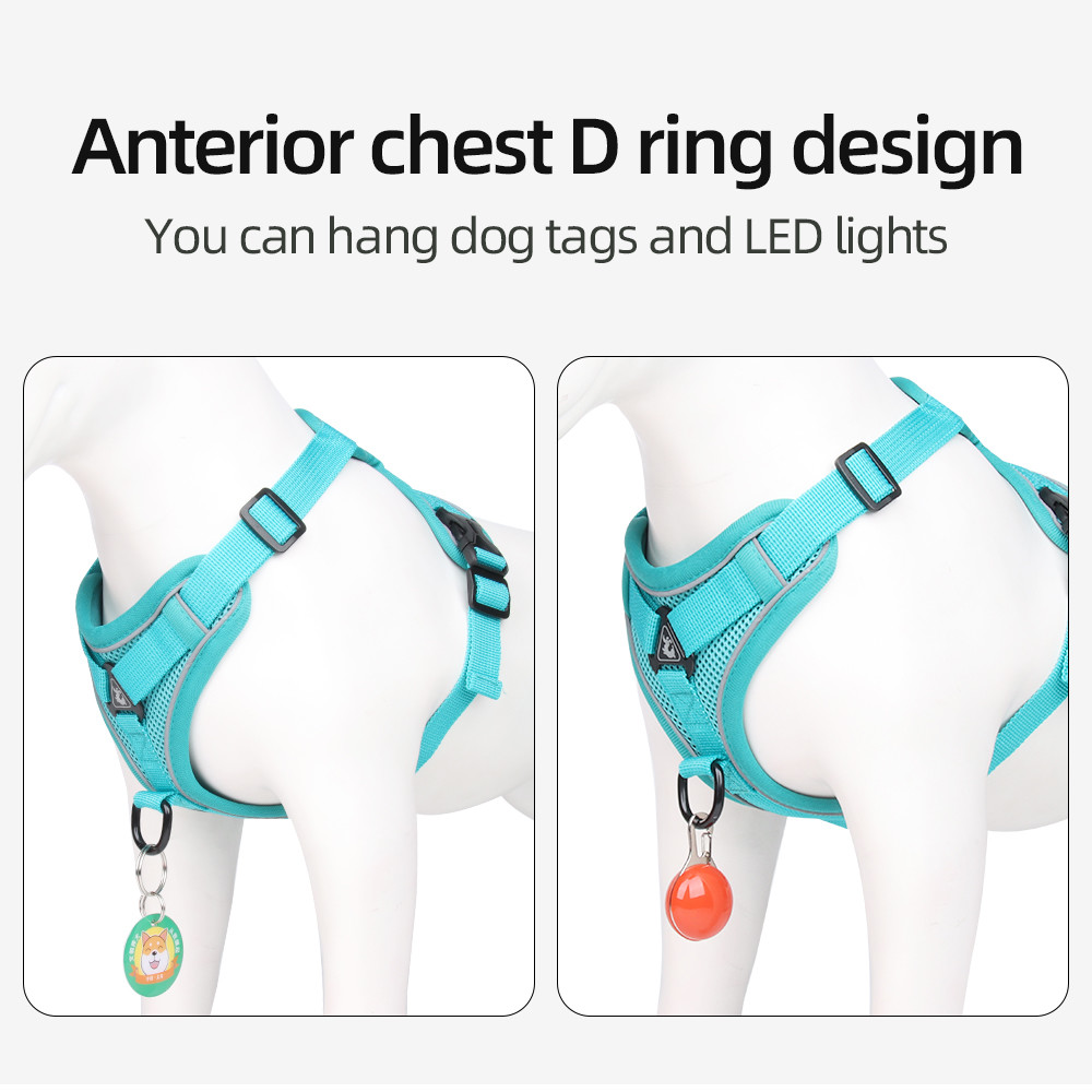 Leash for small dogs and cats with reflective breathable vest pet harness