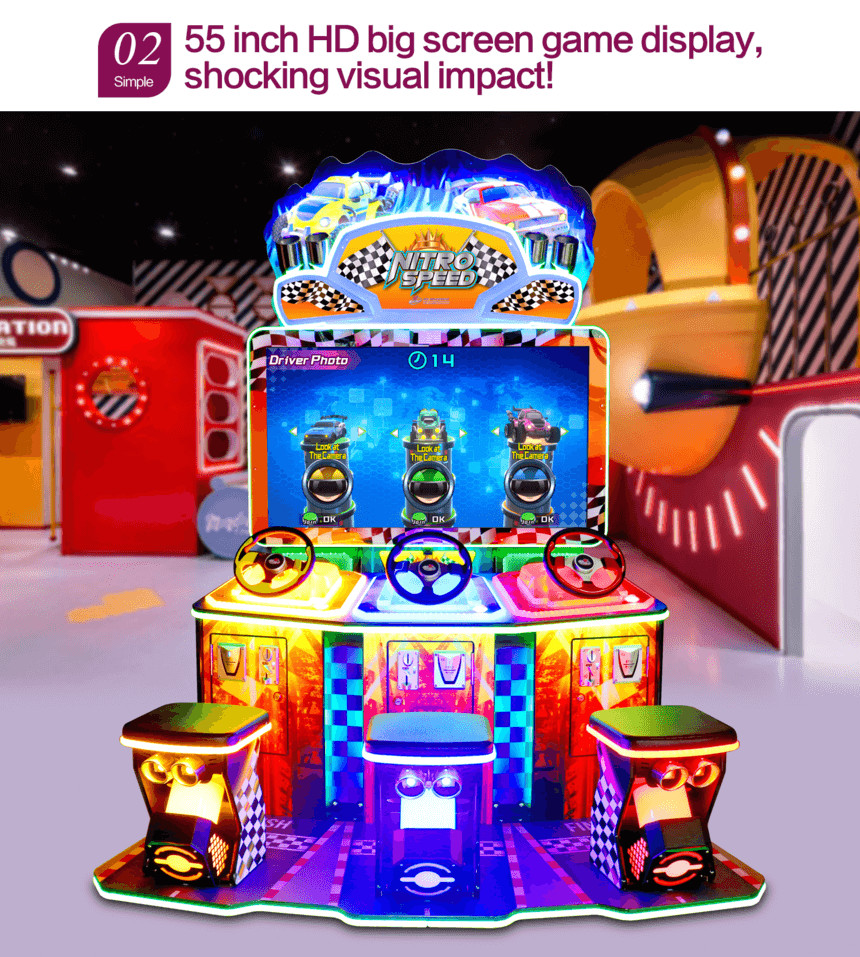 Nitro Speed (3PL With Seat) Racing Large 55 Inch LCD Screen Simulating Arcade Game Machine