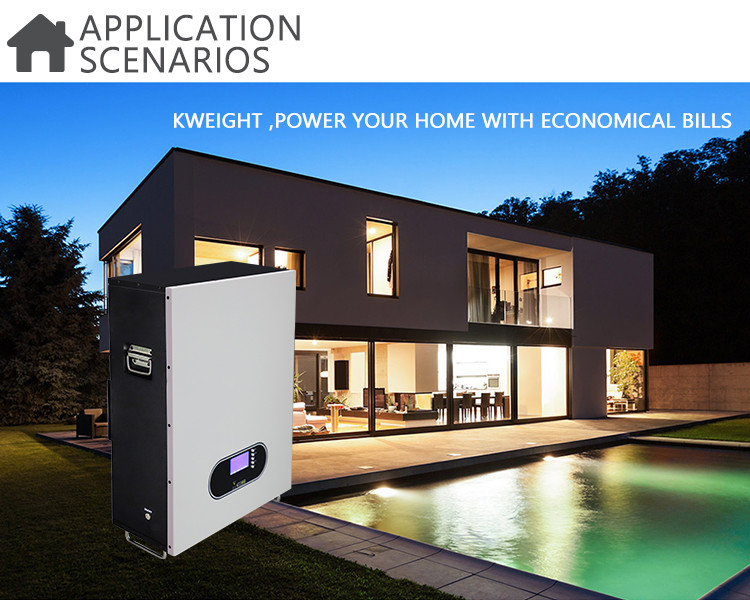 1C Wall Mounted Lithium Battery 100A 51.2v 100ah Residential Power Wall