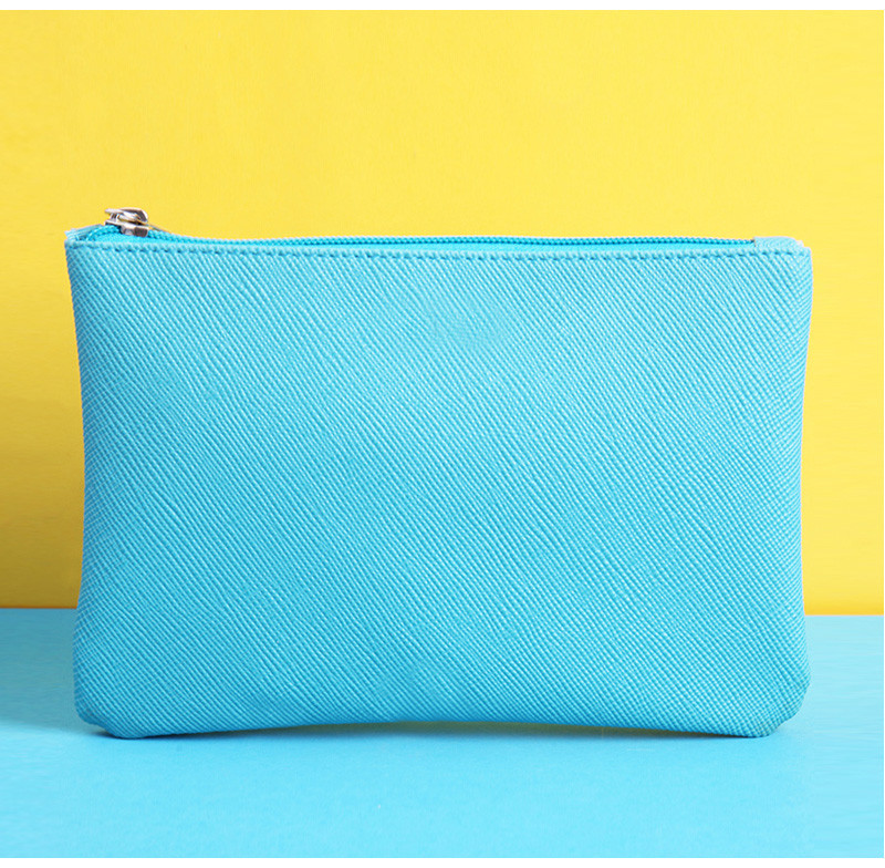 Pure Color PU Leather Cosmetic Bag For Business Trip