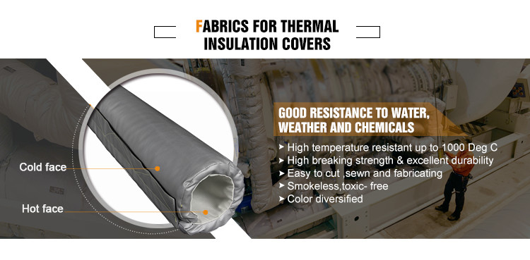 16 OZ Removable Fiberglass Heat Reflective Fabric For Pipe Cover Heat Shield Blankets