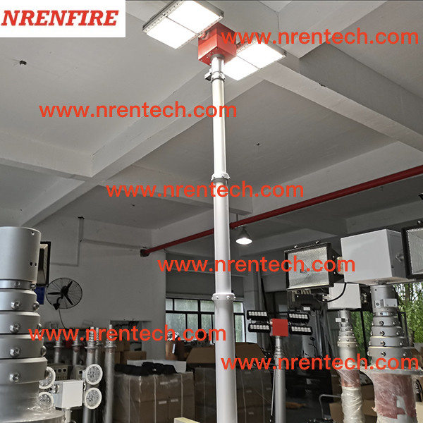 6m pneumatic telescopic mast lighting tower 4x120W LED mounted