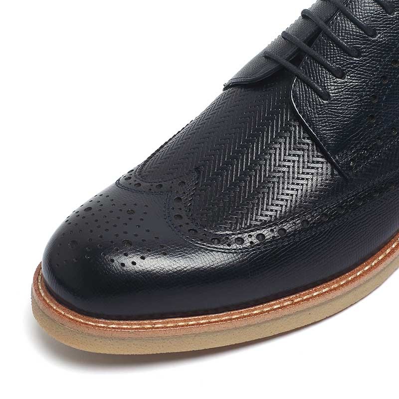 Durable Comfortable Black Mens Breathable Leather Shoes