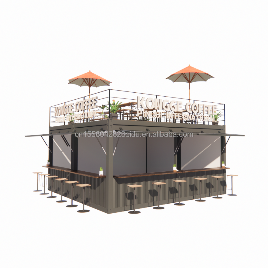 Modern Design Mobile Container Bar for Urban Houses Fully Equipped Prefab Restaurant and Coffee Shop in Customized Color