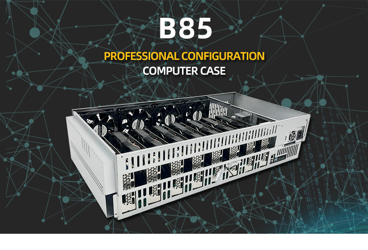 240MH/S Machine 8 gpu case motherboard B85 with 847 847 case 65mm 8gpu server u4 gpu case