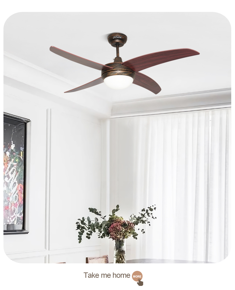 1stshine Natural Wind 4 MDF Blades LED Ceiling Fan with Light and Remote Modern Design