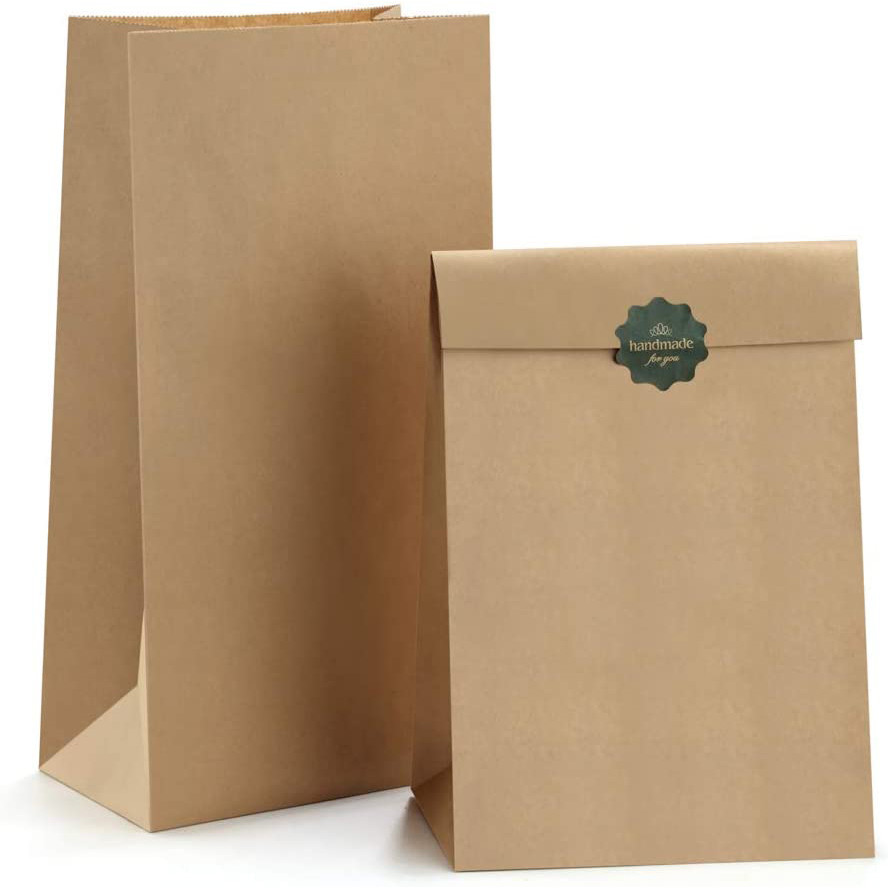 Bread Greaseproof Brown Paper Bags Kraft Food Pouches
