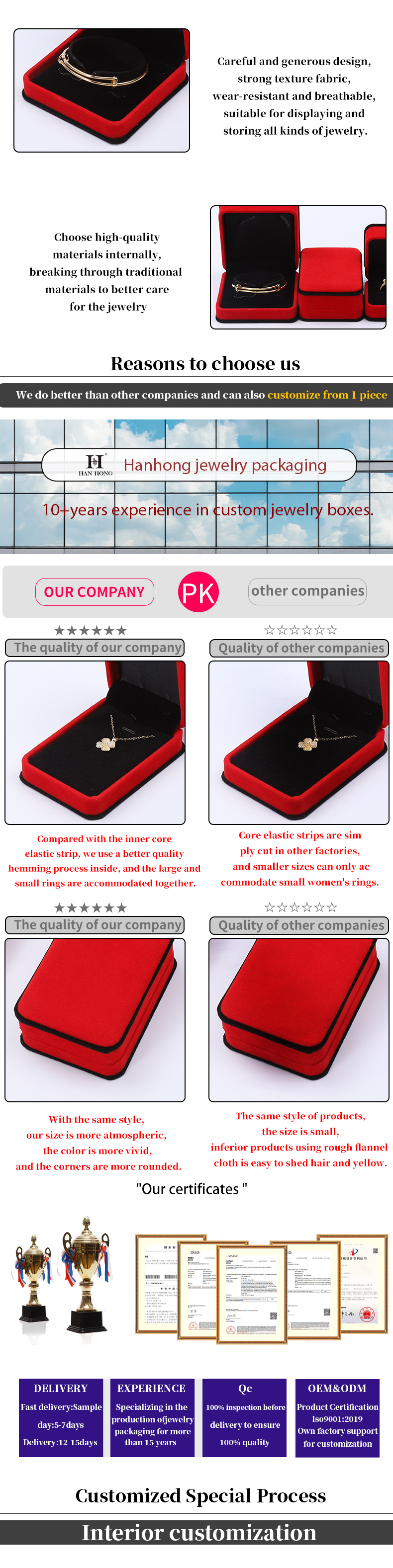 Handmade Noble Velvet Jewelry Box Round Corner Ring Case for Ear Stud Bracelet Pendant