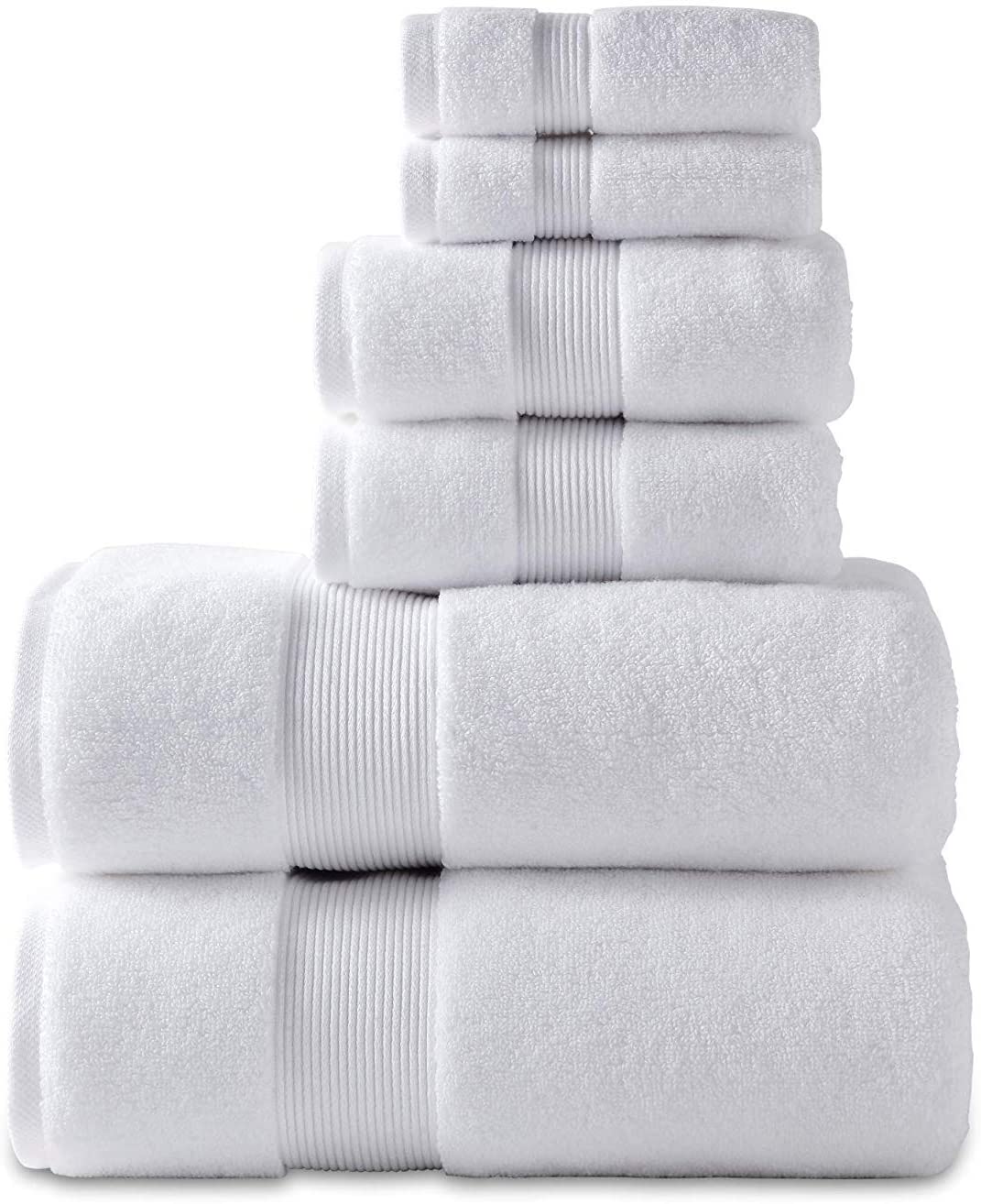 6 Piece Towel Bath Custom Luxury Towel Sets 100% Cotton Rectangle Shape Samples