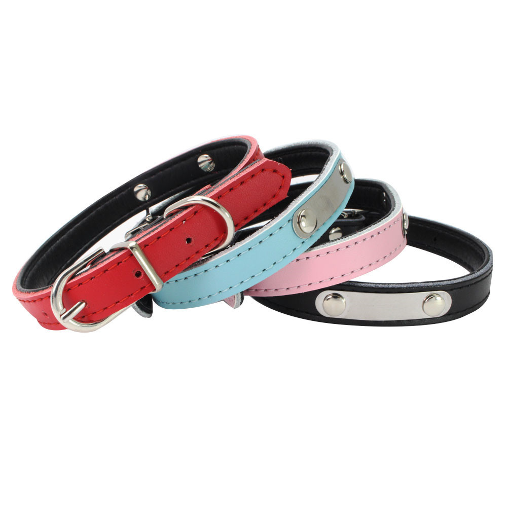 Durable Pet Dog Collars And Leashes Customized Number Printed With Stainless Steel Name Tag