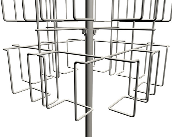 Custom Logo Printing Height 1650mm Rotating Display Rack TUV Approval