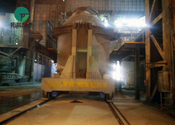 50-100 Ton Interbay High Temperature Resistance Metal Ladle Railway Cart Hot Slab Transfer Truck